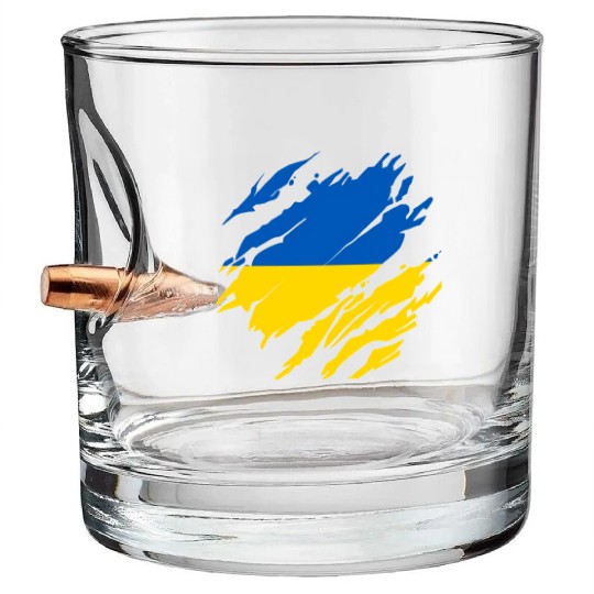Ukrainian Flag Ukraine Bullet Whiskey Glasses
