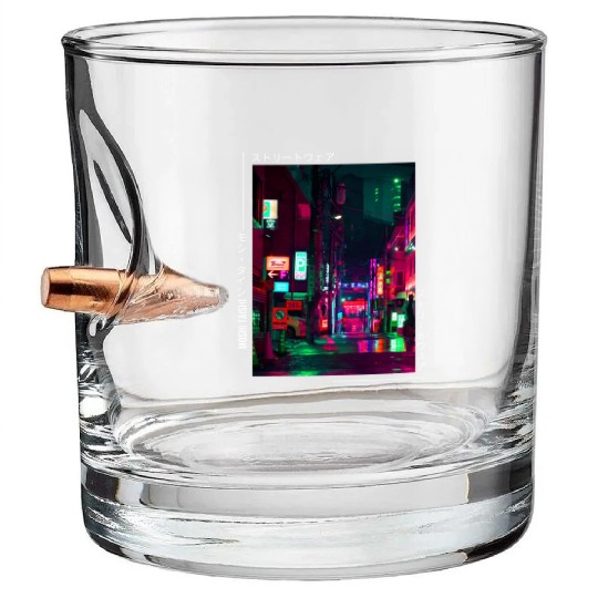 Japanese Cyberpunk Tokyo Streetwear Aesthetic Bullet Whiskey Glasses