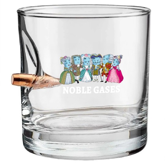 Noble Gases Science Pun Joke Funny Periodic Table Bullet Whiskey Glasses