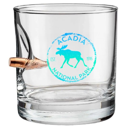 Acadia National Park Np Maine Moose Bullet Whiskey Glasses