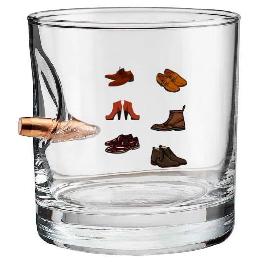 Wear Brown Shoes Bullet Whiskey Glasses