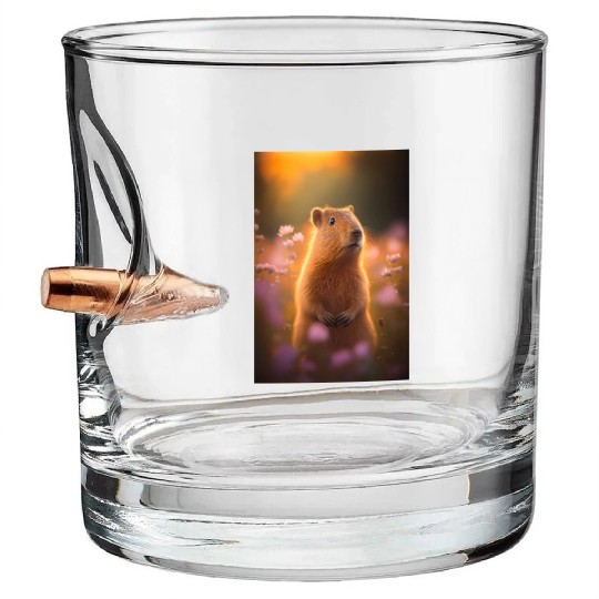 Capybara In Nature Bullet Whiskey Glasses