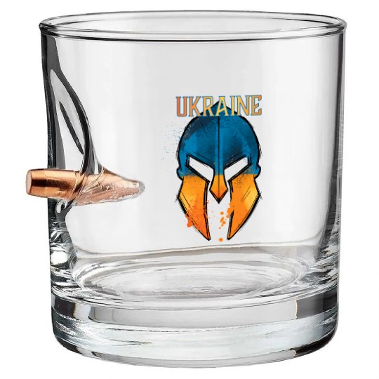 Support Ukraine Bullet Whiskey Glasses