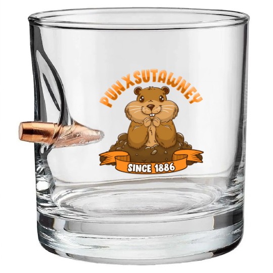 Groundhog Day Phil Ground Hog Punxsutawney Bullet Whiskey Glasses
