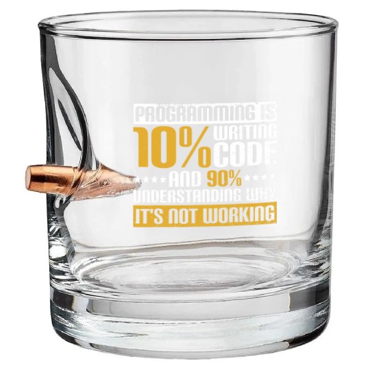 Software Developer Binary Computer Science Funny P Bullet Whiskey Glasses