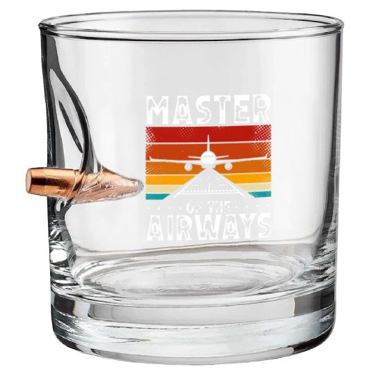 Masters Of The Airways Aviation Airline Pilot Bullet Whiskey Glasses