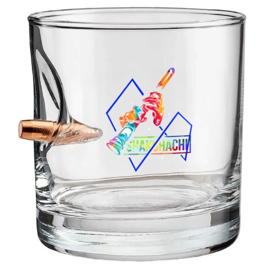 Colorful Shakuhachi Japanese Bamboo Flute Bullet Whiskey Glasses
