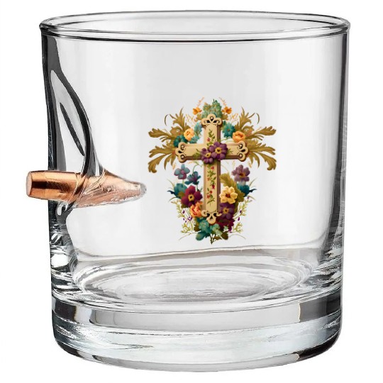 Jesus Cross Painting Bullet Whiskey Glasses