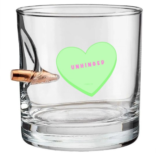 unhinged conversation heart Bullet Whiskey Glasses