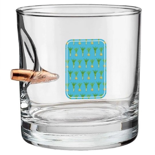 leek and onion pattern Bullet Whiskey Glasses