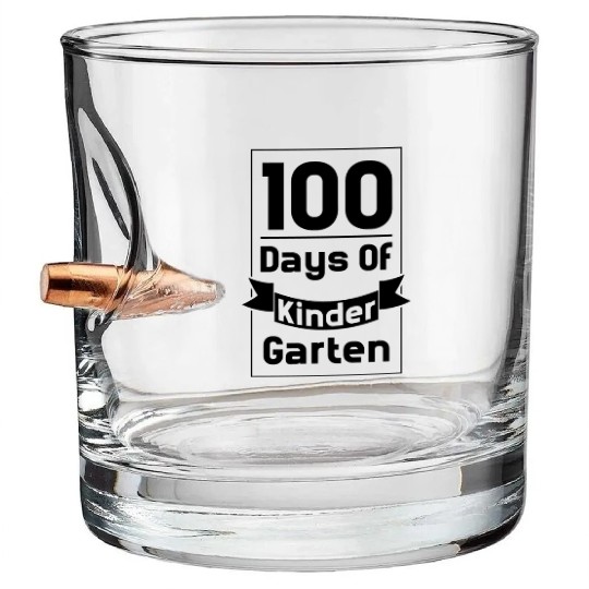 100th Day of School Teacher Gift Bullet Whiskey Glasses
