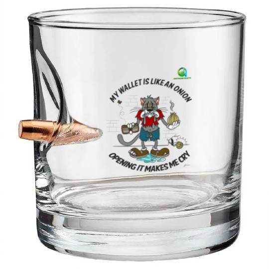 Crying Onion Wallet Humor Bullet Whiskey Glasses