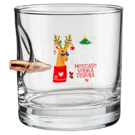 Dasher Dancer Prancer Alcohol Dasher Dancer Wo'S Bullet Whiskey Glasses