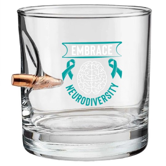 Embrace neurodiversity Bullet Whiskey Glasses