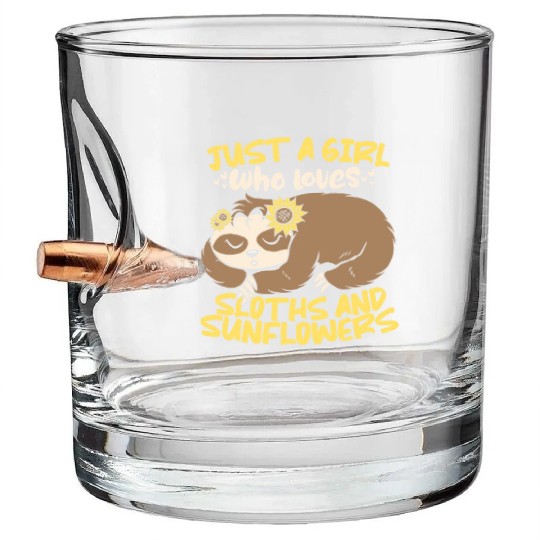 Sloth Cute Sloth Sunflower Bullet Whiskey Glasses