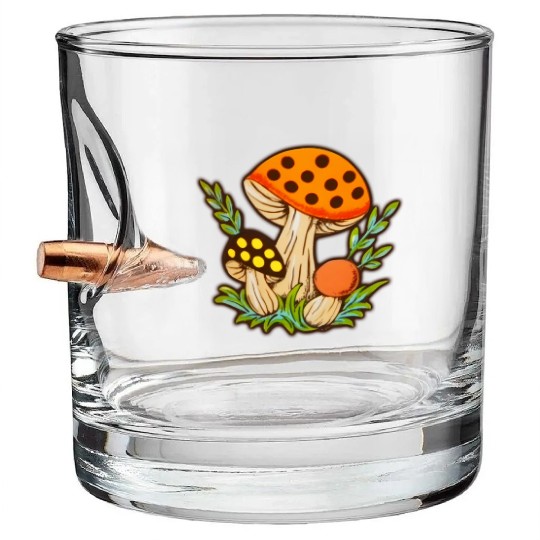 Merry Mushrooms 70S Kitchen Bullet Whiskey Glasses