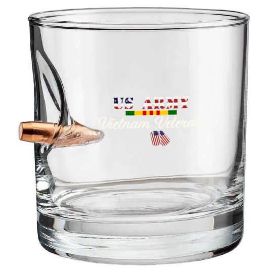 US Army Vietnam Veteran Bullet Whiskey Glasses
