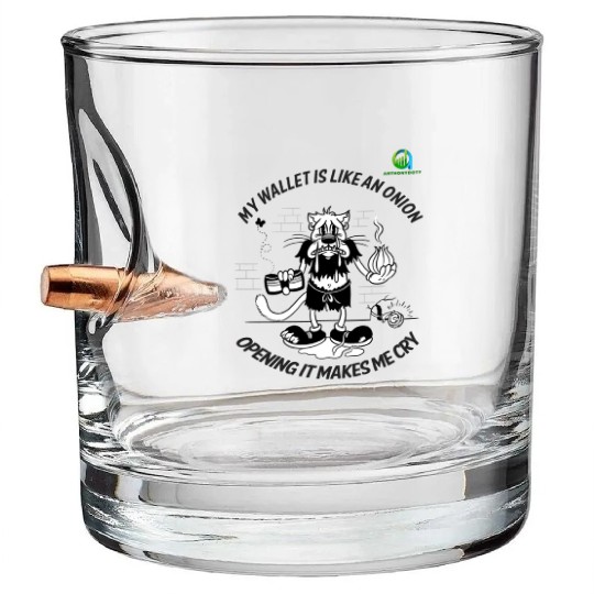 Crying Onion Wallet Humor Bullet Whiskey Glasses