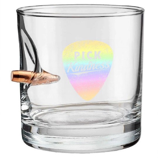 Pastel Rainbow Guitar Pick Pun Anti-Bullying Pick Bullet Whiskey Glasses