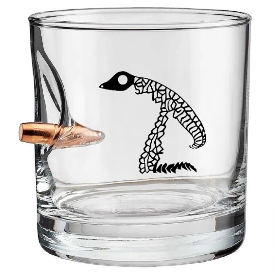 abstract tribal reptile skeleton vector Bullet Whiskey Glasses
