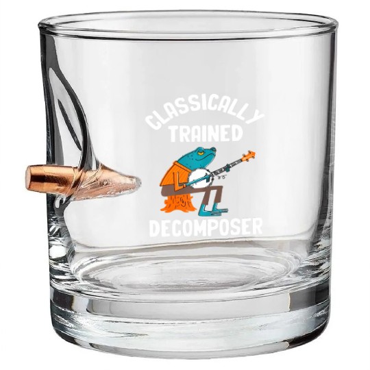 Classically Trained Decomposer Funny Frog Playing Bullet Whiskey Glasses