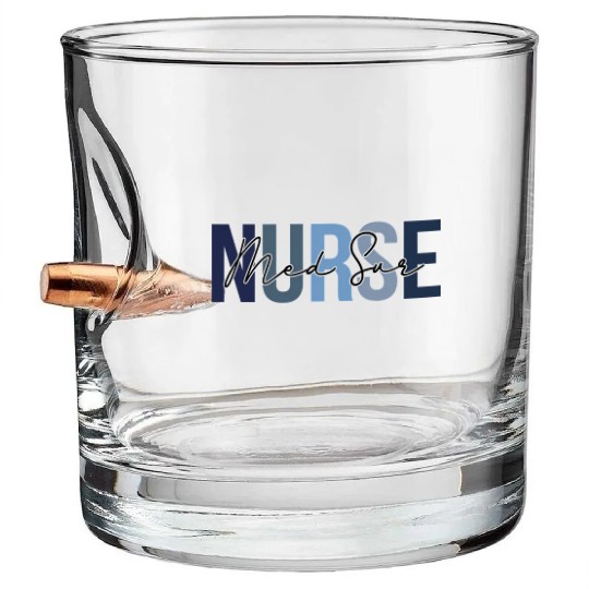 Retro Medical-Surgical Nurse Print For Nursing Stu Bullet Whiskey Glasses