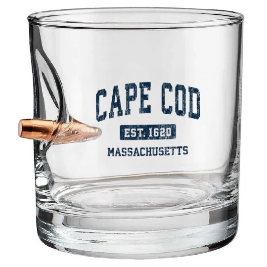 Cape Cod Massachusetts Ma Vintage Athletic Bullet Whiskey Glasses