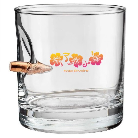 Cote D'ivoire Africa Ivory Coast Hibiscus Bullet Whiskey Glasses