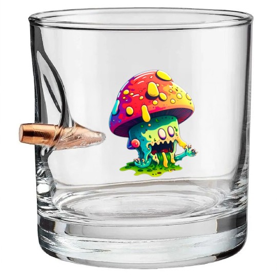 Psychedelic Dreamscape - Whimsical Mushroom Art Pr Bullet Whiskey Glasses