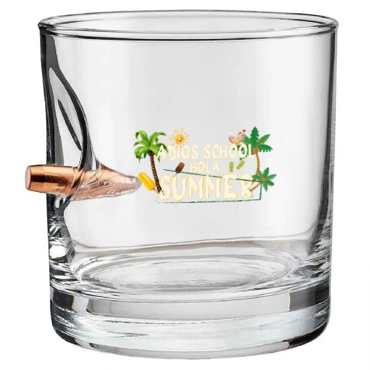adios school hola summer Bullet Whiskey Glasses