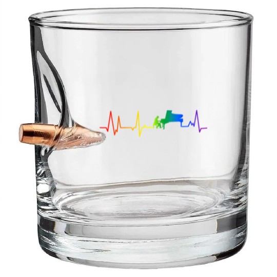 Piano Heartbeat LGBTQ Piano Heartbeat Pianist Bullet Whiskey Glasses