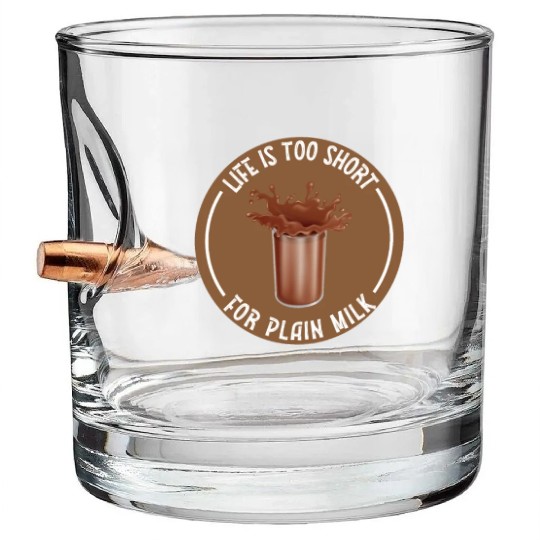 I Love Chocolate Milk Lover Funny Chocolate Milk Bullet Whiskey Glasses