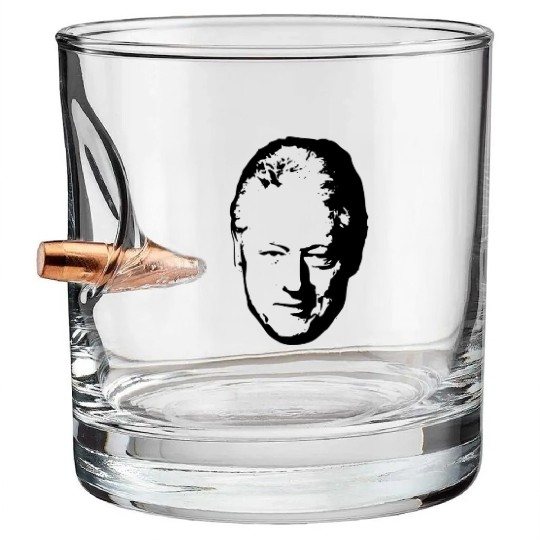Bill Clinton Black On White Pop Art Bullet Whiskey Glasses