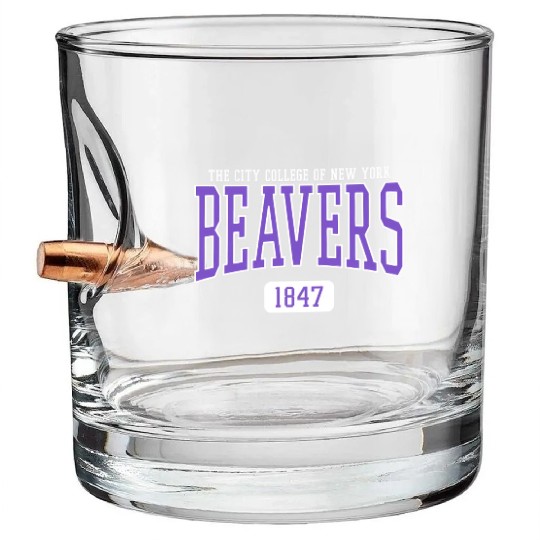 City Of New York Ccny Beavers Est Date Bullet Whiskey Glasses