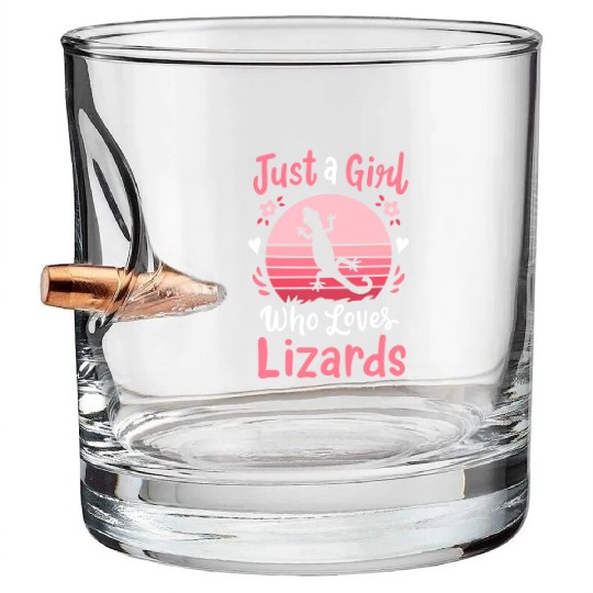 Lizard Reptile Lizard Lover Retro Bullet Whiskey Glasses