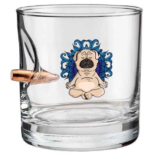 Zen Buddhism Meditation Gift Dog Lover Women Yoga Bullet Whiskey Glasses