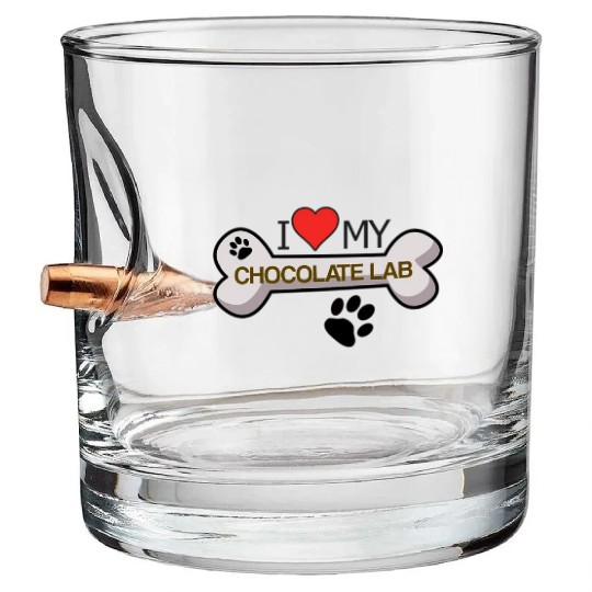 Chocolate Labrador - I Love My Chocolate Lab Bullet Whiskey Glasses