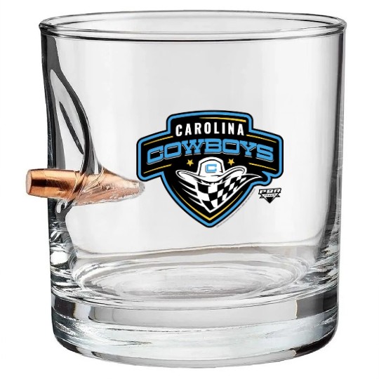 Pbr Professional Bull Riders Carolina Cow Logo Bad Bullet Whiskey Glasses