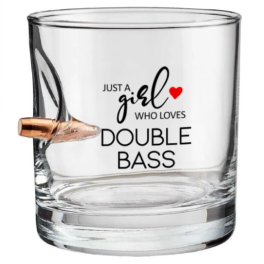 Just A Who Loves Double Bass - Music Double Bass Bullet Whiskey Glasses