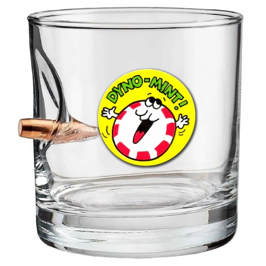 Vintage Scratch And Sniff Sticker Peppermint Dyno- Bullet Whiskey Glasses