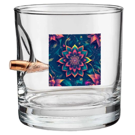 Cyberpunk flowers Bullet Whiskey Glasses
