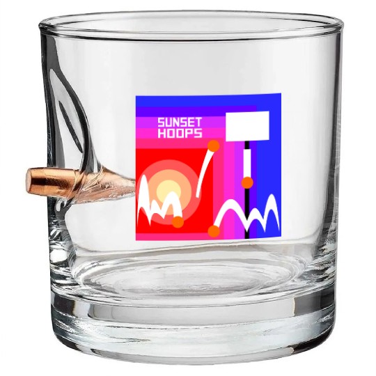 Basketball Gift: Sunset Hoops Bullet Whiskey Glasses