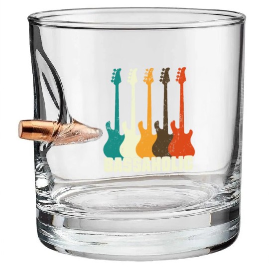 Bass Guitar Player Bassaholic Bass Player Bullet Whiskey Glasses