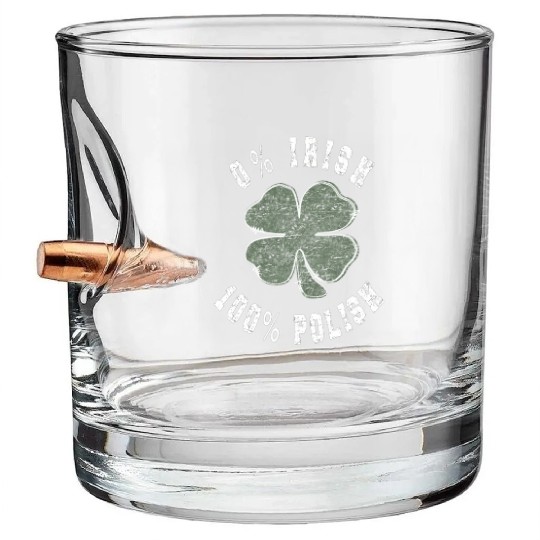 0 Irish 100 Polish Shamrock Bullet Whiskey Glasses