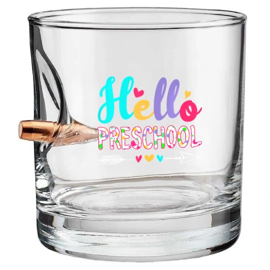 Back To School First Day Preschool Teacher Bullet Whiskey Glasses