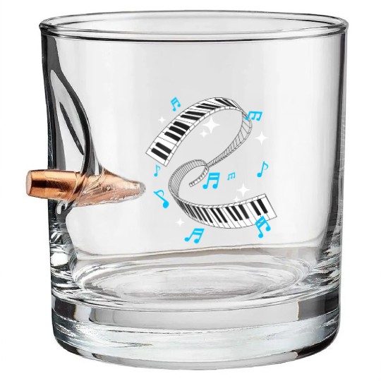 Piano Player Product Piano Teacher Keyboard Notes Bullet Whiskey Glasses