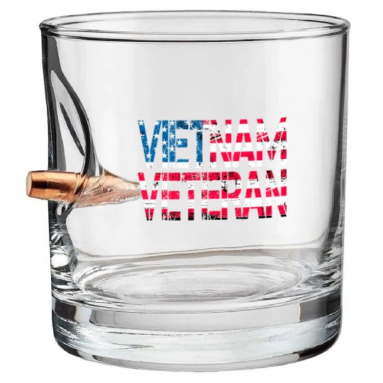 Vietnam Veteran Us Flag Vietnam Vets Bullet Whiskey Glasses