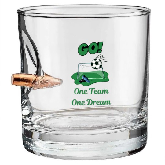 Soccer Star One Team and One Dream Lets Go Bullet Whiskey Glasses