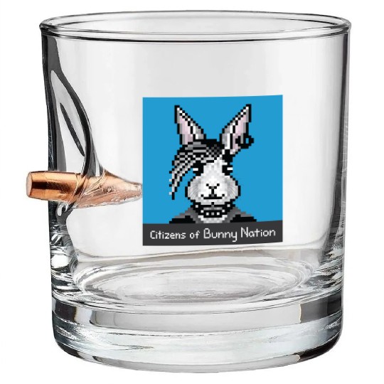 Citizens of Bunny Nation NFT #55 Artwork Bullet Whiskey Glasses