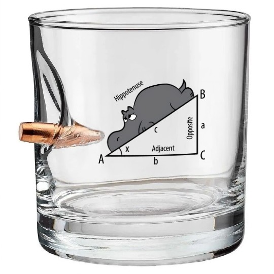 Math Humor Hippotenuse Hypotenuse Bullet Whiskey Glasses